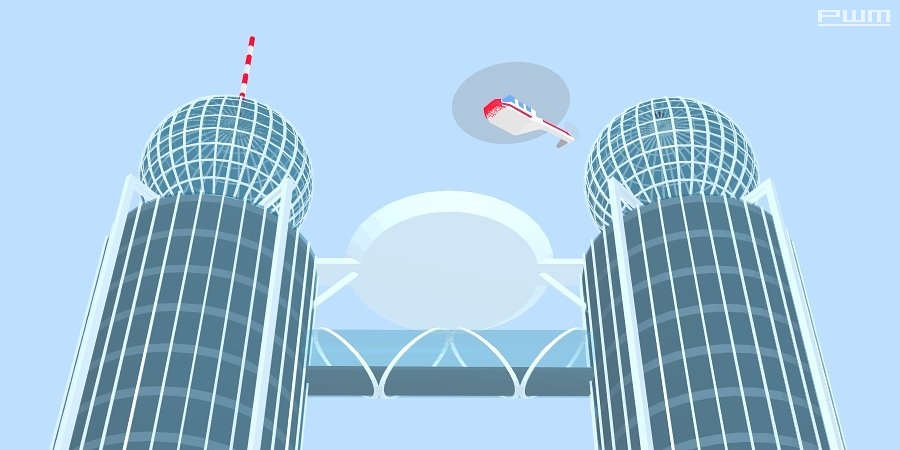 Hochh&auml;user Wolkenkratzer Hubschrauberlandeplatz